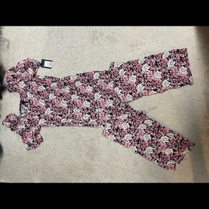 Pink flower romper